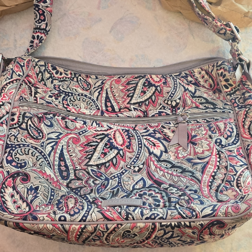 Vera Bradley Paisley Shoulder Bag in Pink and Blue